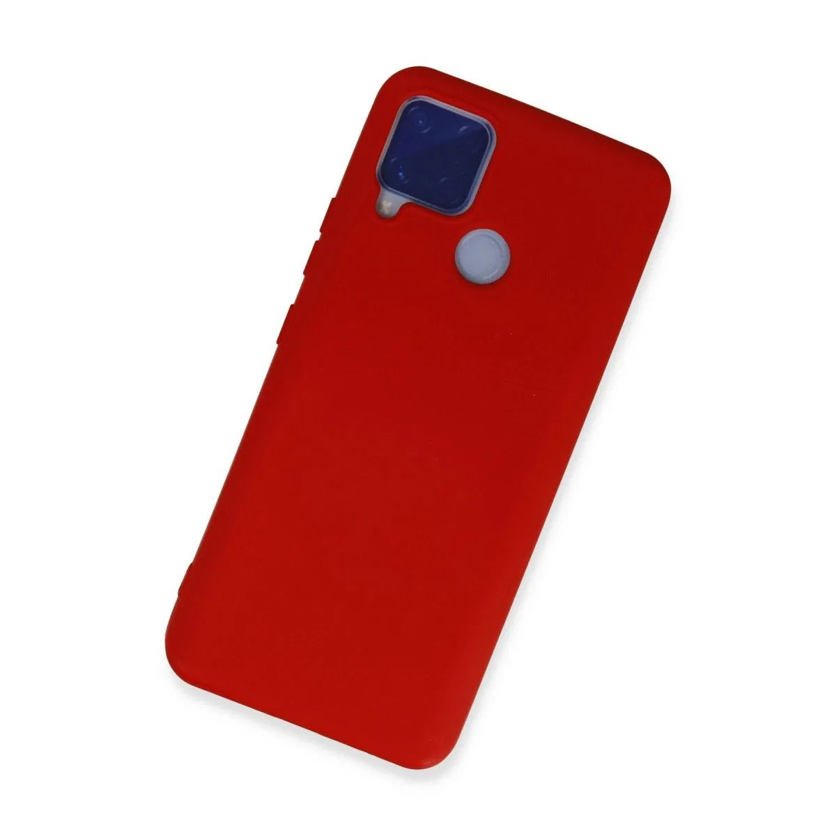 Realme C15 Kılıf Nano İçi Kadife Silikon - Kırmızı görsel 2