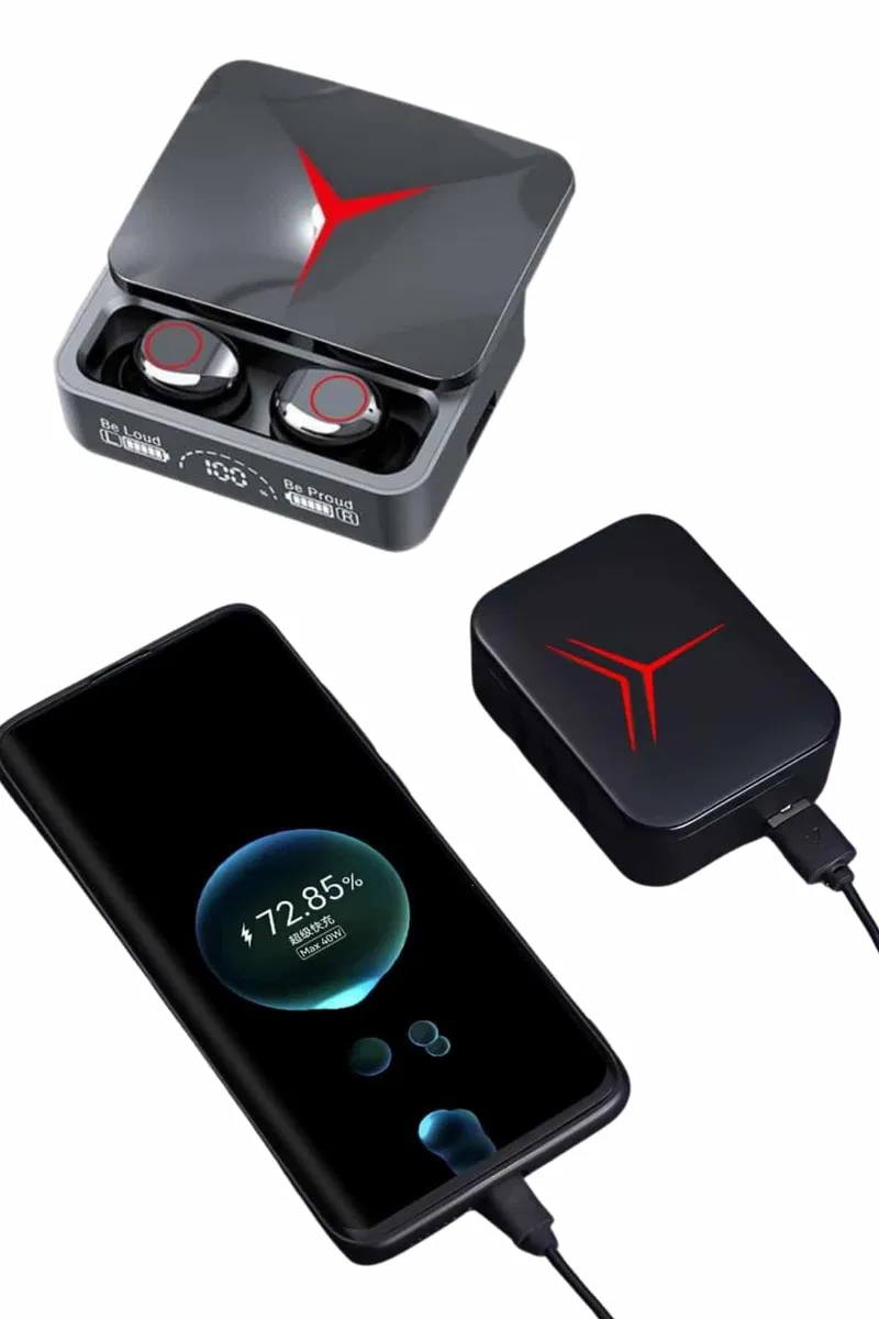 Kablosuz Bluetooth Kulaklık Powerbank Özellikli Göstergeli Hd Mikrofon görsel 3