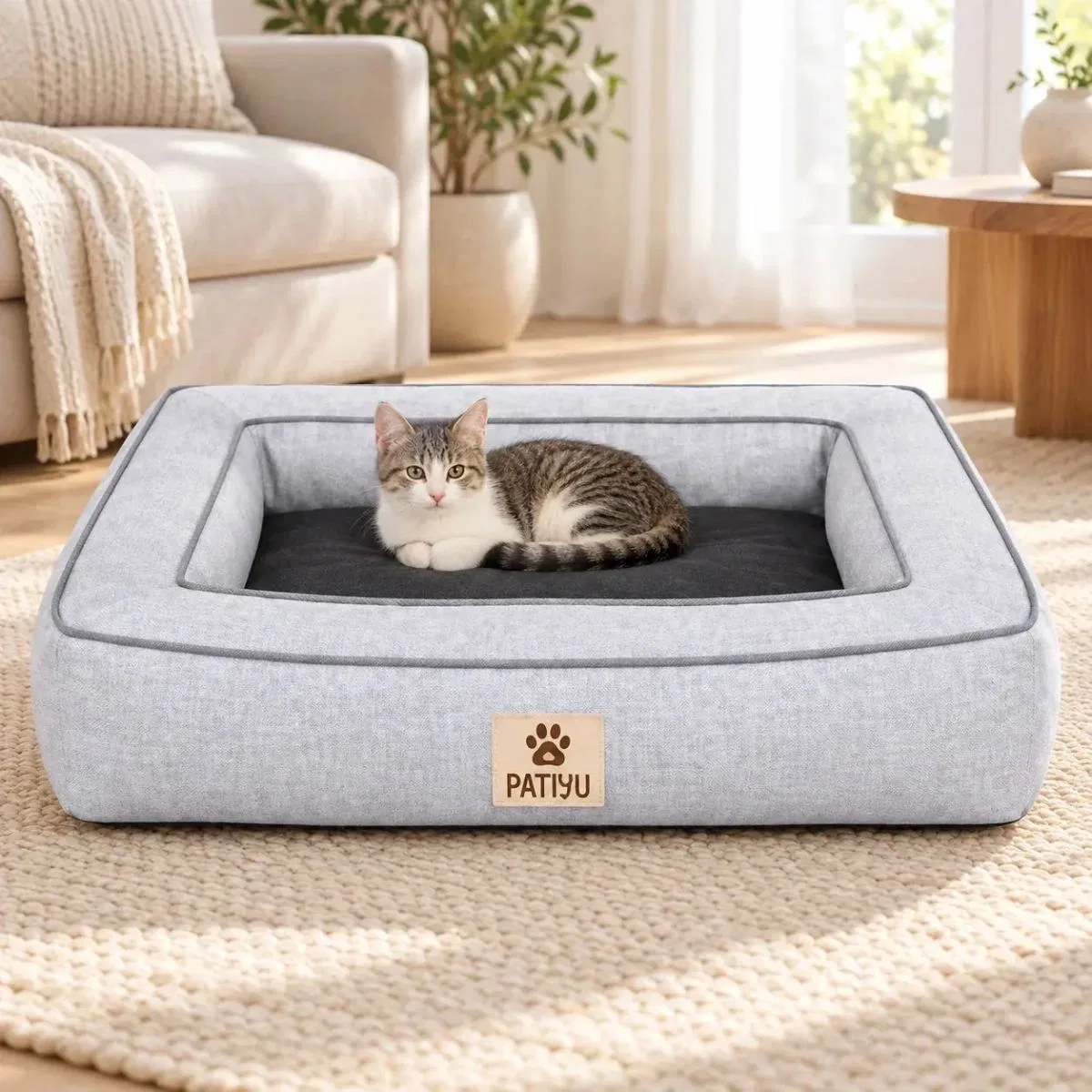 Kedi Köpek Yatağı Noble Yatak - Açık gri / Large görsel 2