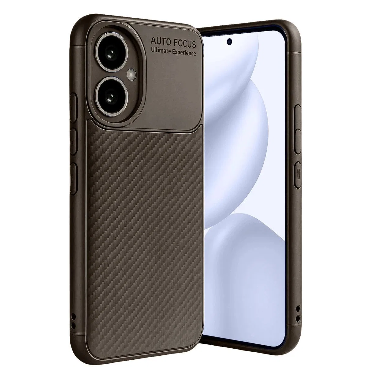 Honor 400 Kılıf Auto Focus Karbon Kapak - Kahverengi