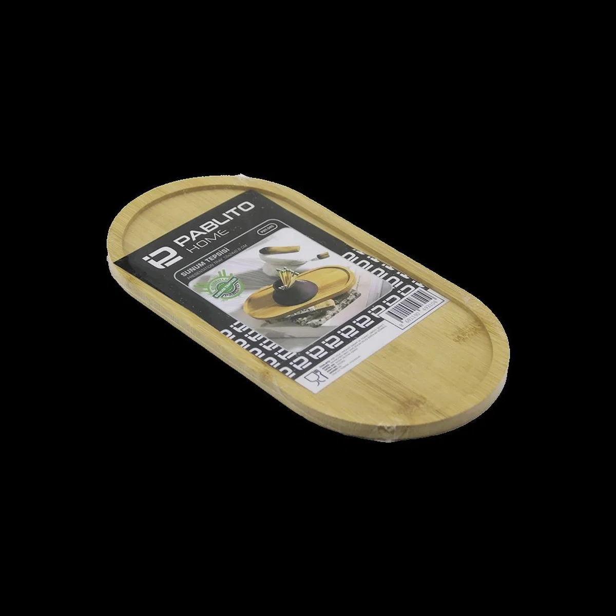 Oval Ahşap Bambu Yağdanlık Altlık ve Sunum Tepsisi 12x24x0. 8 cm görsel 2