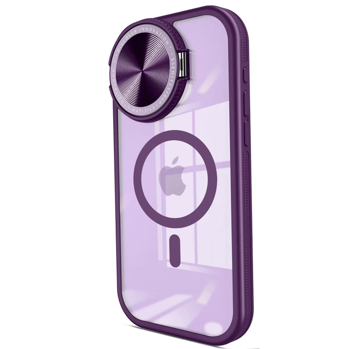 Apple İphone 15 Pro Kılıf Teleskop Lens Magsafe Silikon Kapak - Derin Mor