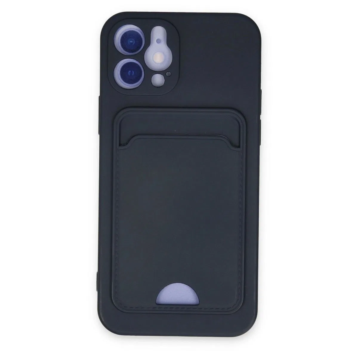 Apple İphone 12 Kılıf Kelvin Kartvizitli Silikon - Lacivert