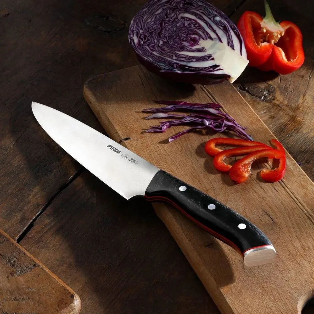 32160 Elite Şef Bıçağı 19 Cm - Perçinli Kahverengi Kompozit Sap görsel 2