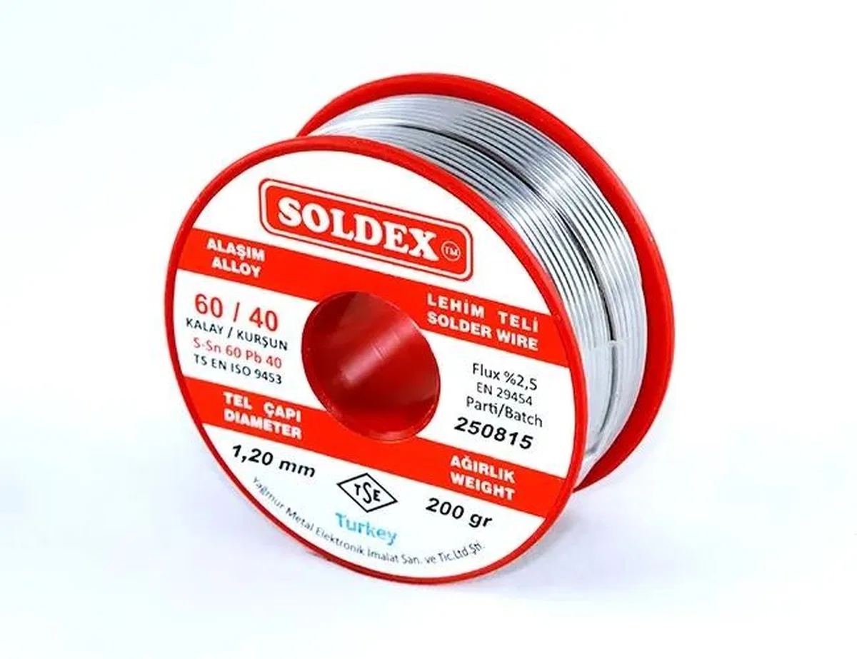 60-40 Lehim Teli 200 Gr 0, 75 Mm - Sn: 60 / Pb: 40