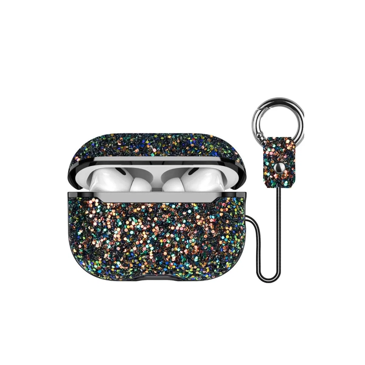 Onegif Apple Airpods 2 (2. nesil) Bright Simli Airpods Kapak - Siyah