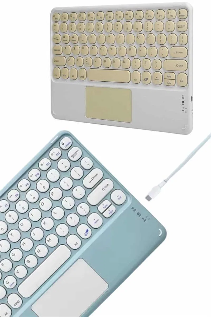 Bluetooth Touchpad Klavye Ultra İnce Taşınabilir Q Klavye Yeni Nesil görsel 3