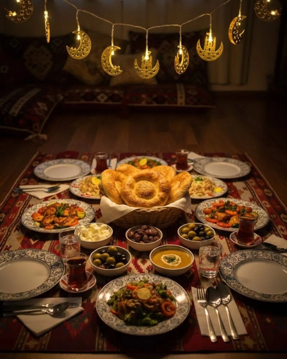 Ramazan Minare Detaylı Hilal Led Işık Günışığı Sarı Metal Süs görsel 5