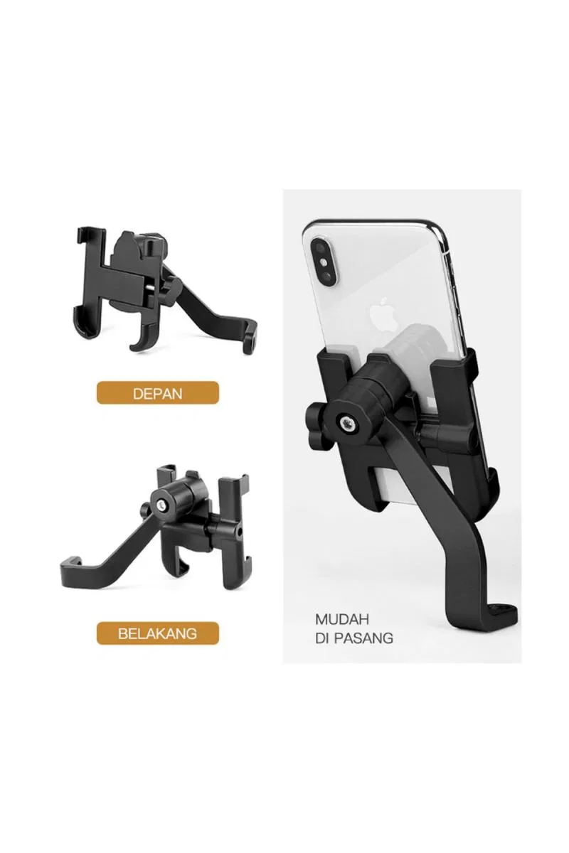 Alüminyum Gövdeli Metal Ayna Bağlantılı Motosiklet Telefon Tutucu 7 İnç Xl görsel 4