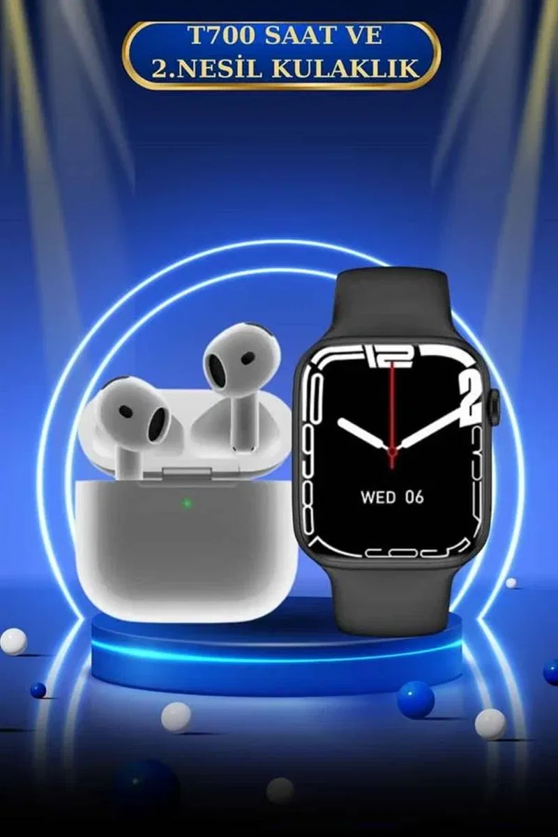 3. Nesil TWS Bluetooth Kulaklık ve Dokunmatik Ekran Akıllı Saat Sesli Görüşme