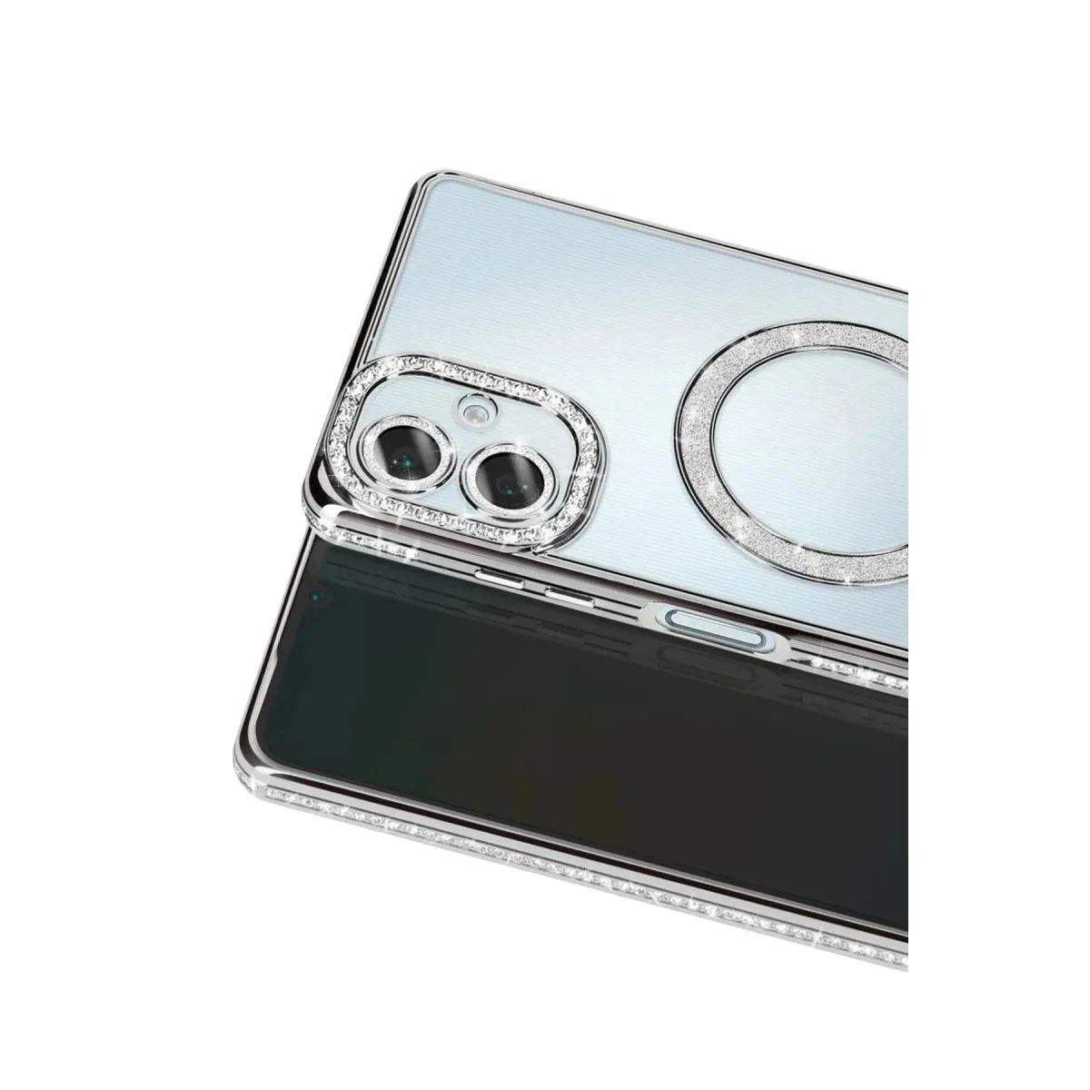 Samsung Galaxy A07 4g Joke Simli Magneticsafe Kılıf - Gümüş görsel 2