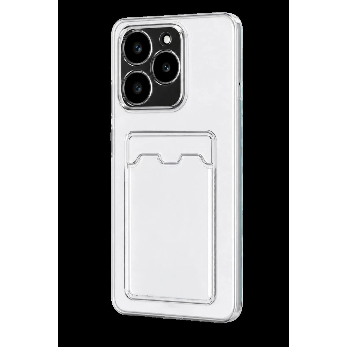 Realme C61 Kılıf Kart Şeffaf Silikon - Şeffaf görsel 2