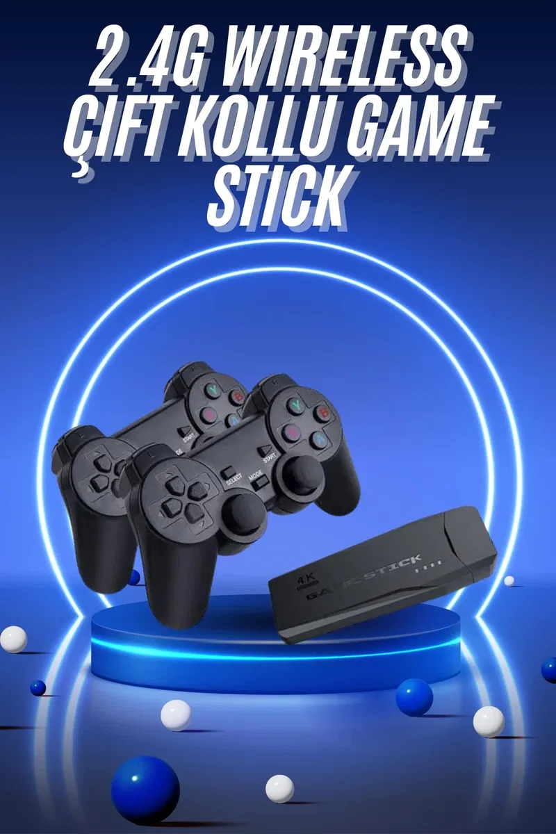 Retro Game Stick Çift Kol Kablosuz Atari Oyun Konsolu 2. 4g Uyumlu