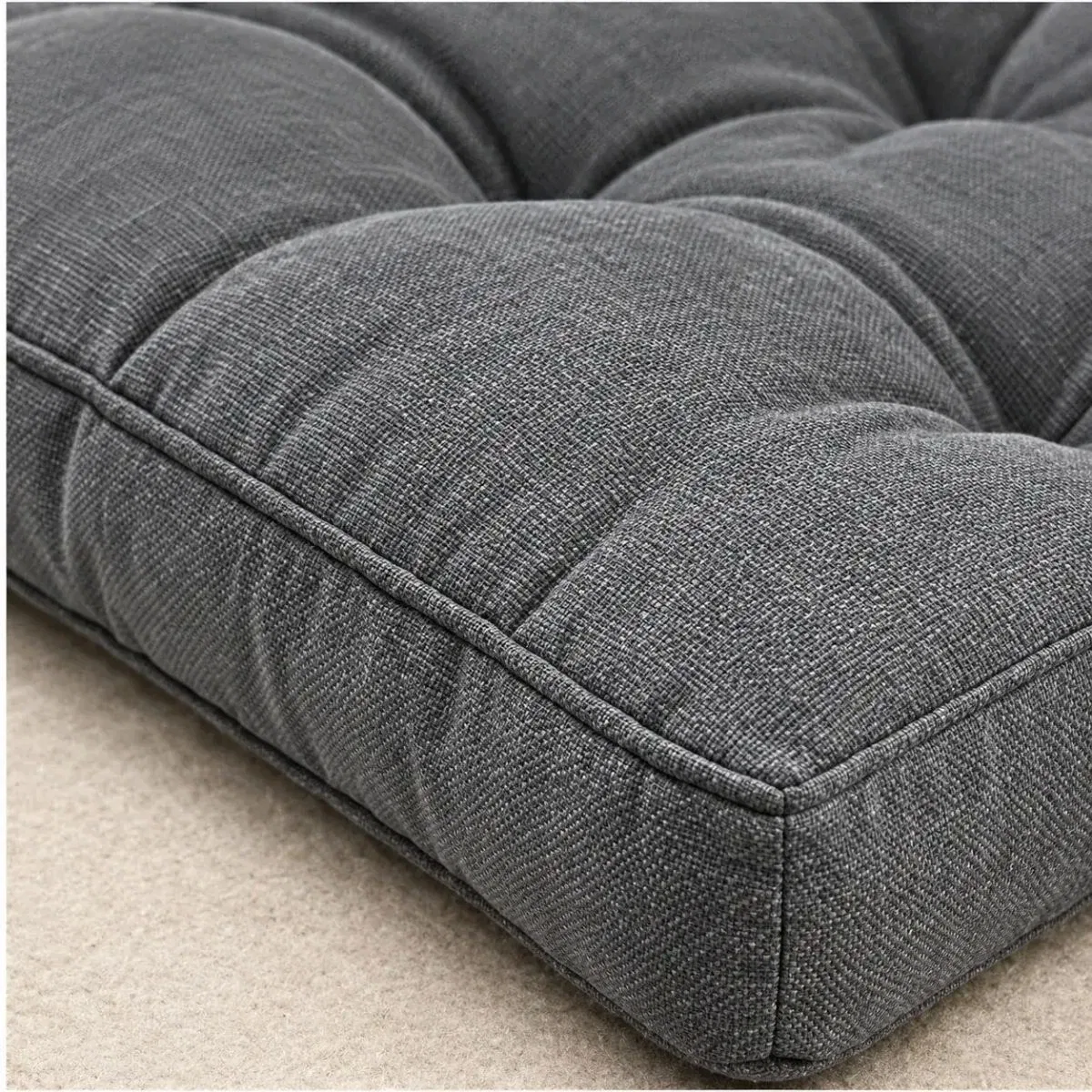 Kapitone Bank Minderi · 100 × 45 × 4 cm · Gri görsel 2