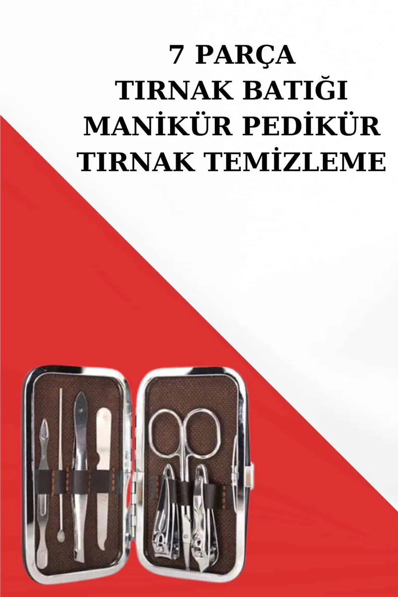Tırnak Temizliği, Tırnak Batığı ve Düzenli Bakım İçin 7 Parça Çelik Set görsel 2
