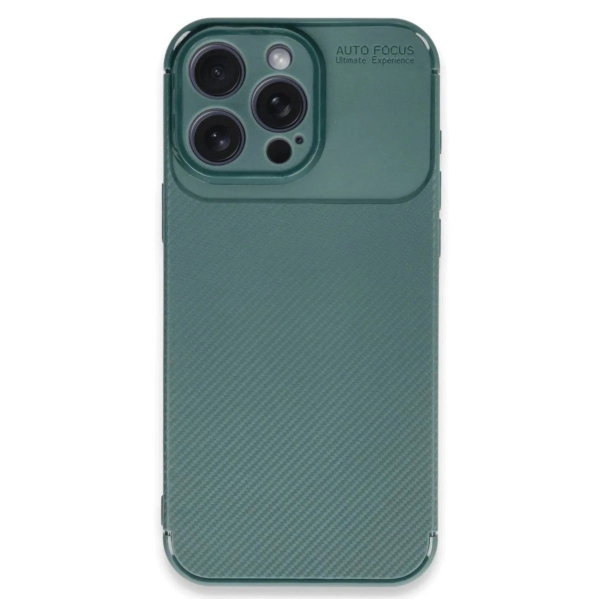Apple İphone 16 Pro Max Kılıf Auto Focus Karbon Kapak - Koyu Yeşil görsel 4