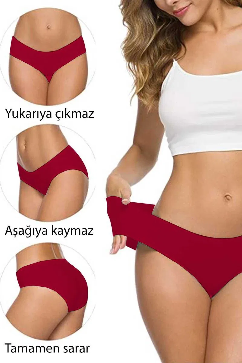 8 Adet Kadın Dikişsiz Lazer Kesim Esnek İz yapmayan Külot S4 görsel 8