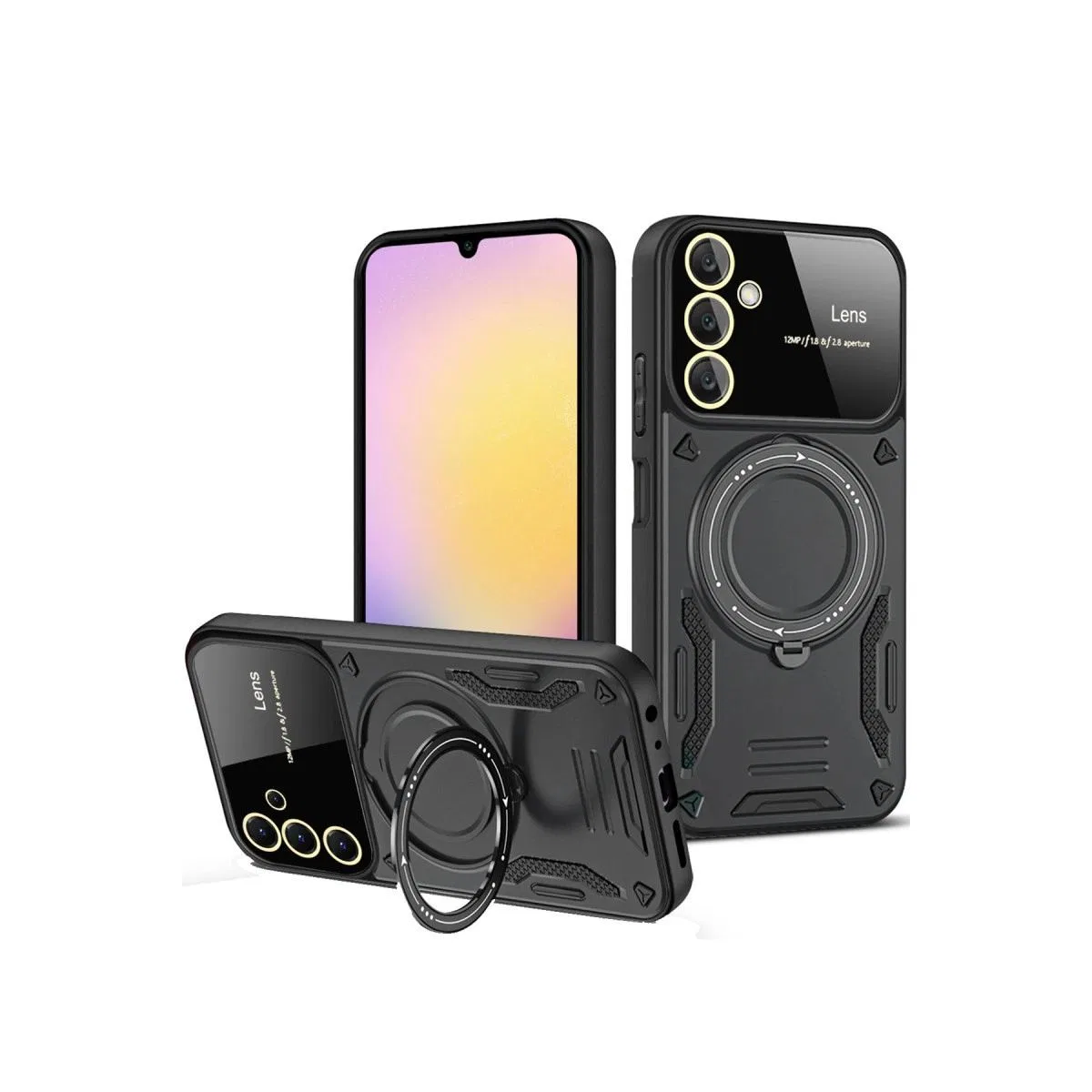 Samsung Galaxy A35 5g Kılıf Joy Lens Standlı Kapak - Siyah