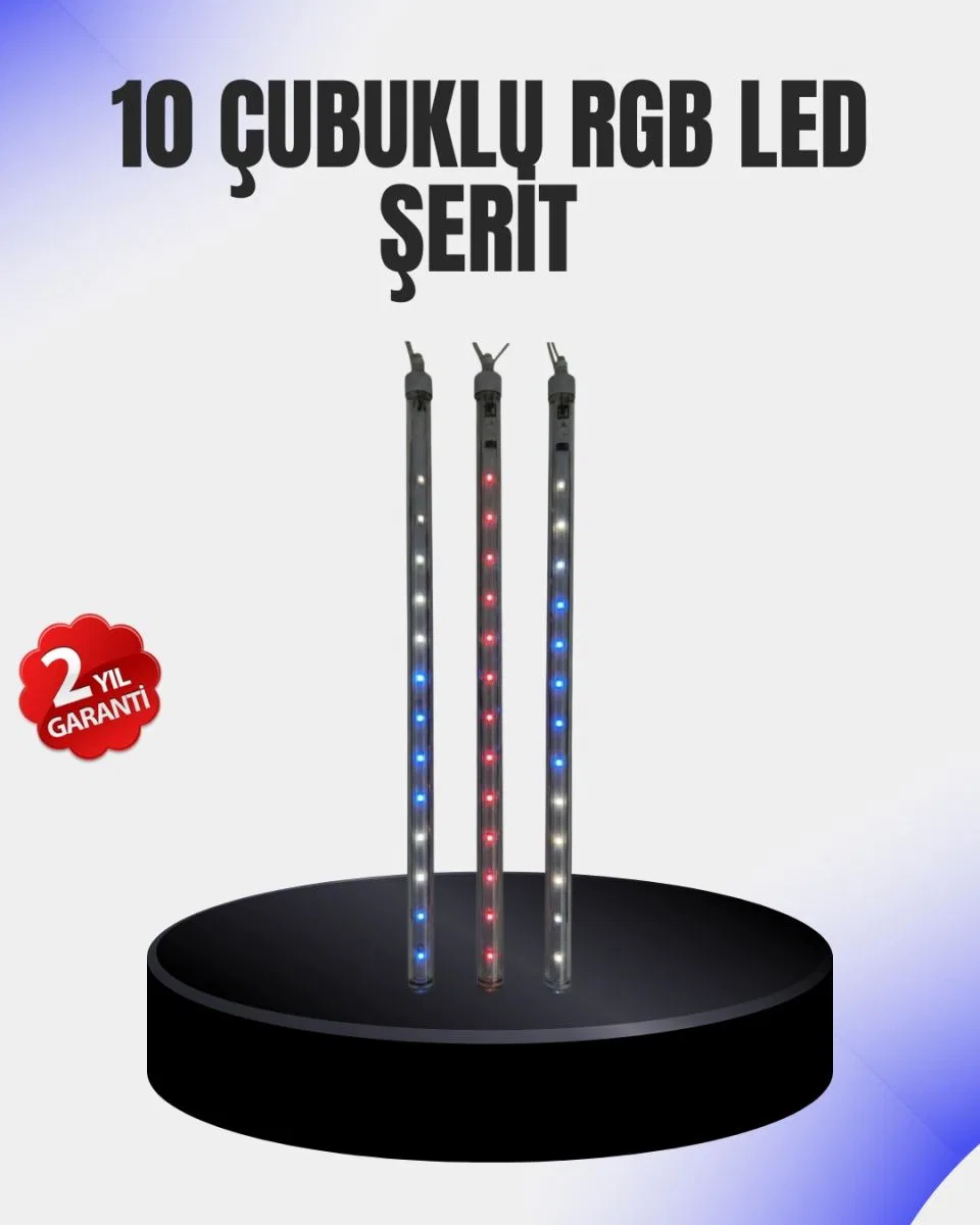 Dekoratif Led Meteor Işık 10’lu Çubuk Seti