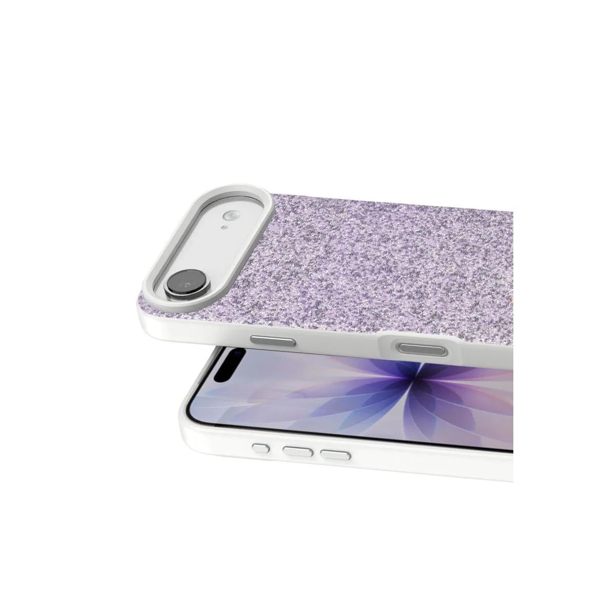 Onegif Apple İphone 17 Air Bright Simli Kapak - Lila görsel 2