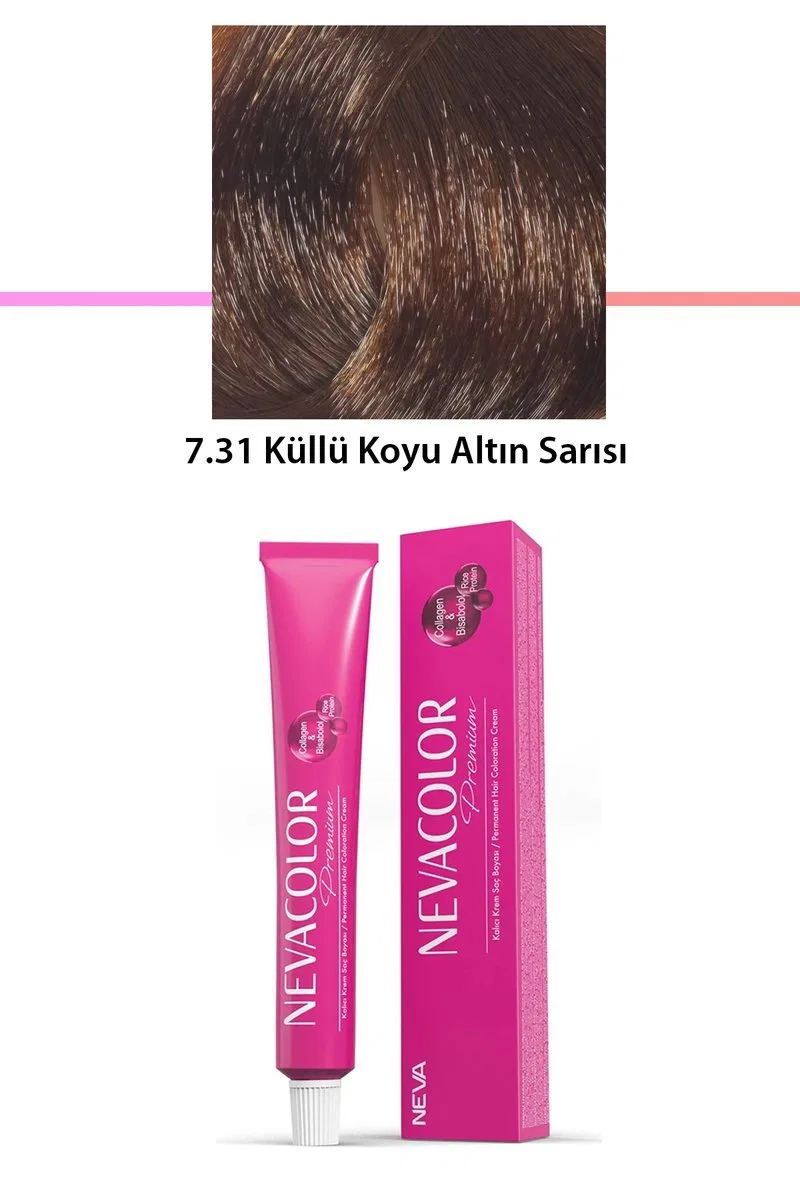 Premium 7. 31 Küllü Koyu Altın Sarısı - Kalıcı Krem Saç Boyası 50 g Tüp