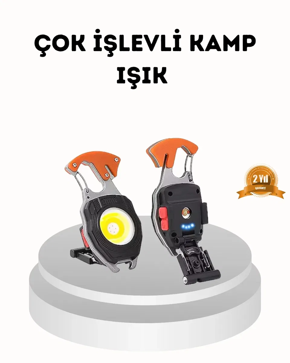 Şarj Edilebilir Çok Amaçlı Mini Fener – Güvenlik Düdüklü, Kompakt ve Hafif Tasarım