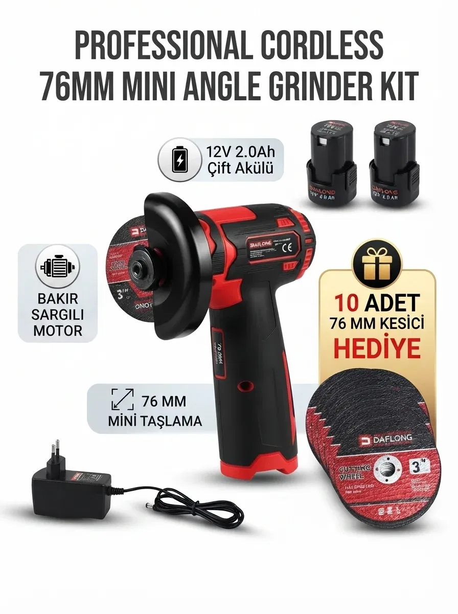 Çift Akülü Mini Taşlama Makinesi