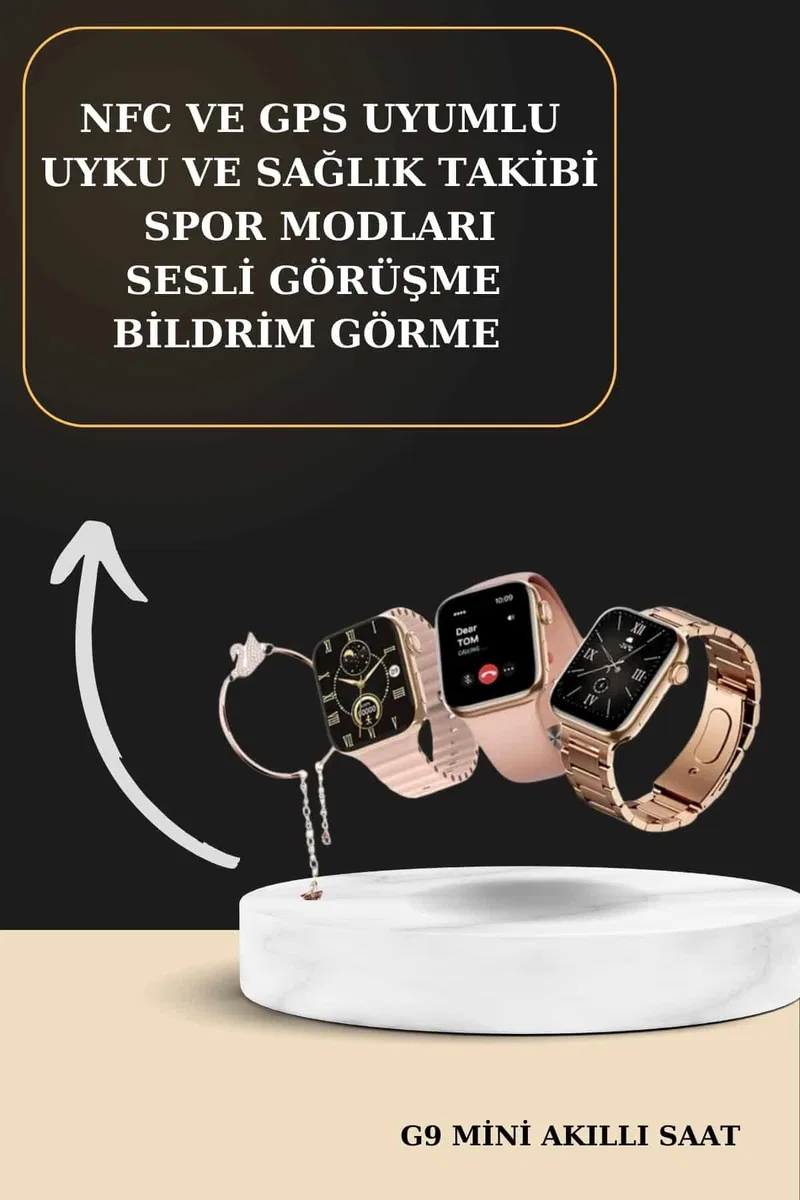 3 Kordonlu Pembe Amoled Ekran Akıllı Saat ve Yeni Nesil Pro Kablosuz Bluetooth Kulaklık ANC/ENC görsel 2
