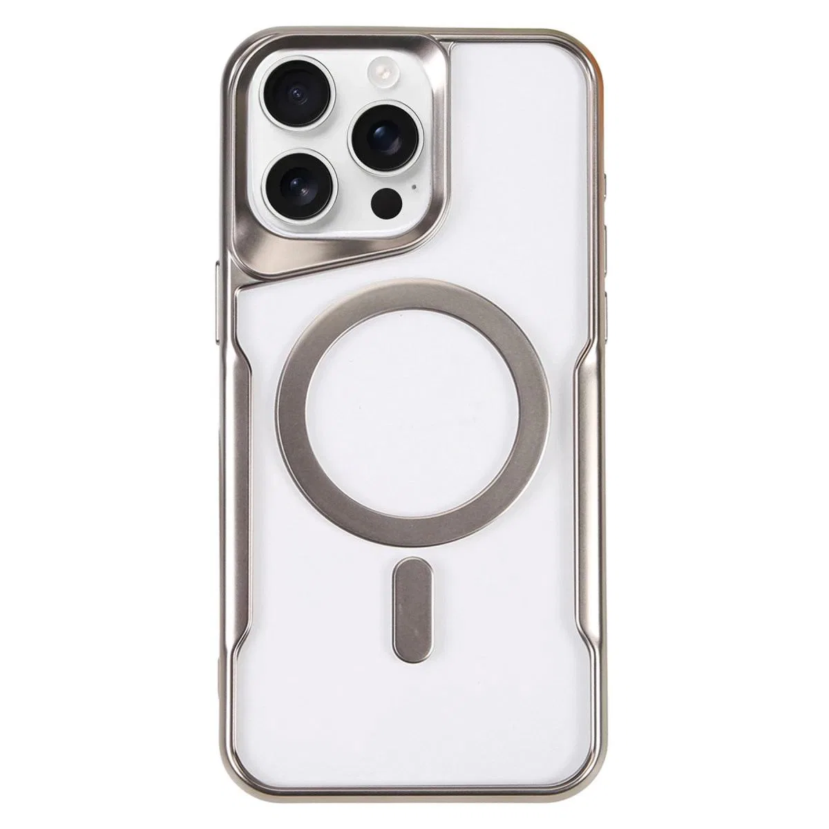 Apple İphone 16 Pro Max Kılıf Boyi Magsafe Silikon Kapak - Gümüş