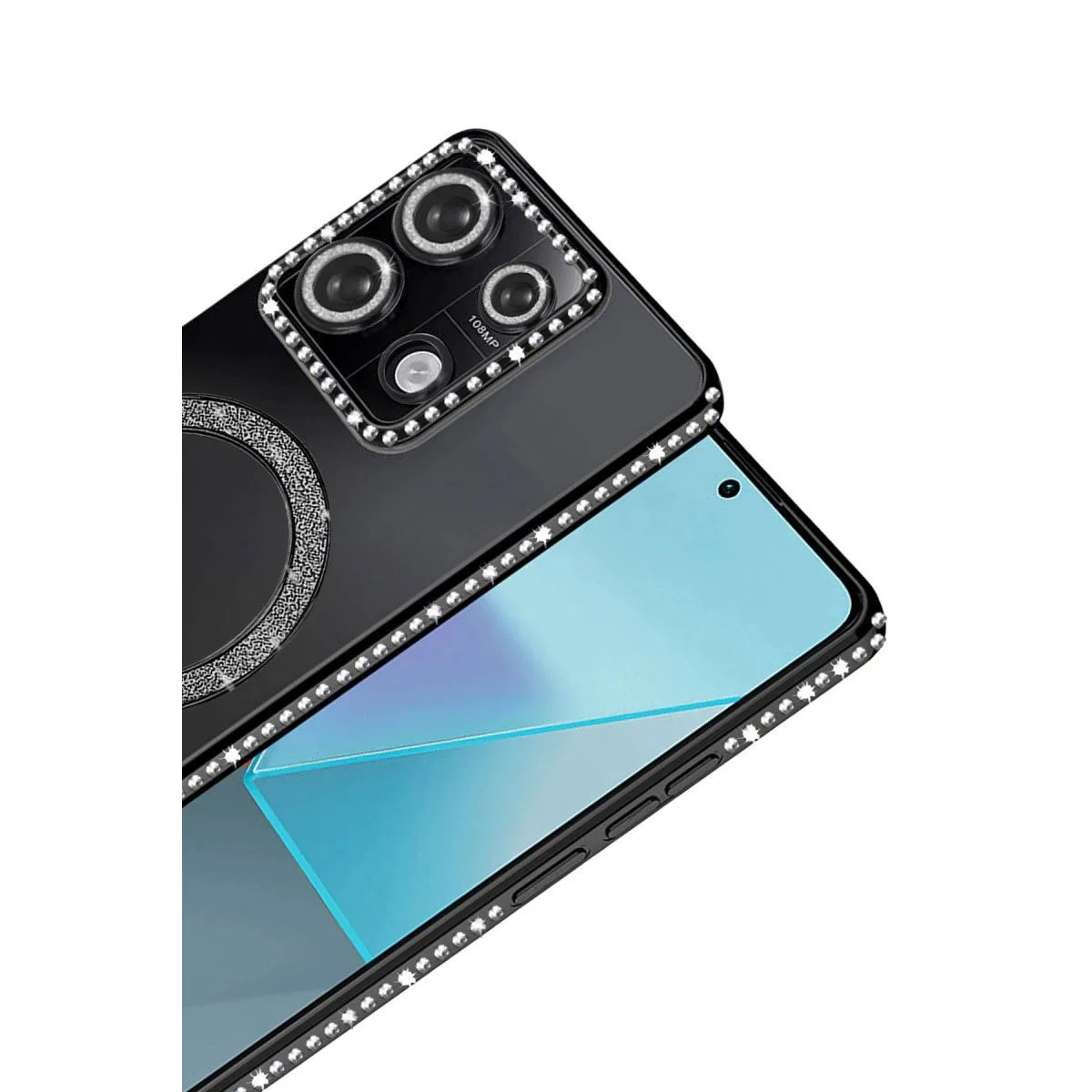 Xiaomi Redmi Note 13 Pro 4g Joke Simli Magneticsafe Kılıf - Siyah görsel 2