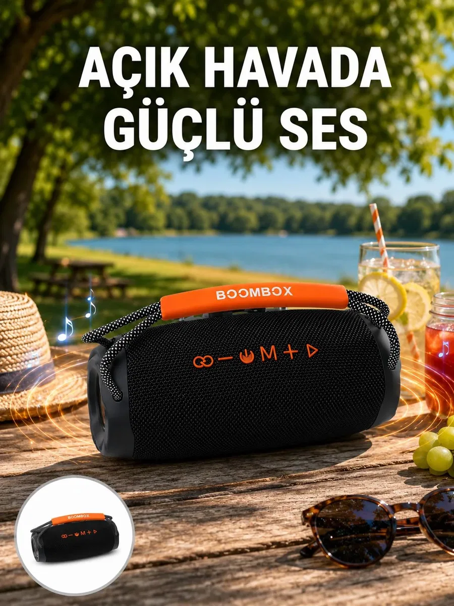 Bluetooth 5. 1 Kablosuz Hoparlör Derin Bas RGB Işıklı Yeni Nesil