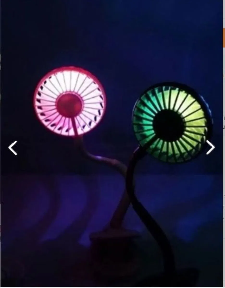 Portatif Işıklı Mini Klipsli Fan görsel 2