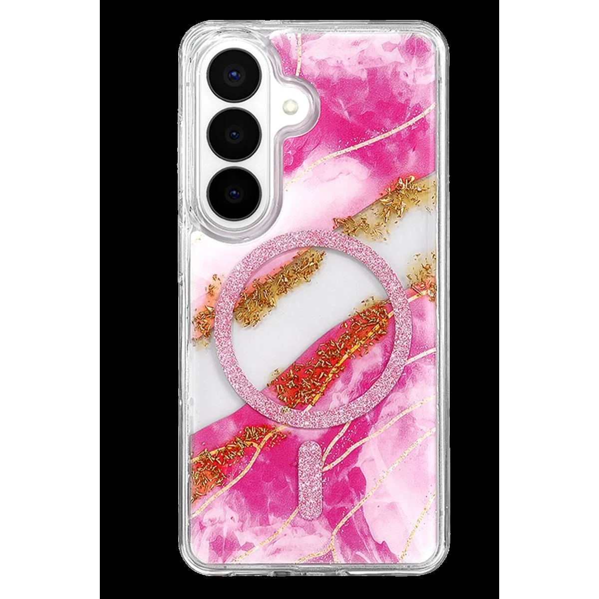 Onegif Samsung Galaxy S26 Lotus Simli Magsafe Kapak - Pembe görsel 3