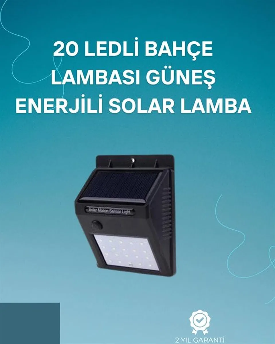 Hareket Sensörlü Solar Lamba | 120° Algılama Açısı, 3-4 Metre Mesafe, Suya Dayanıklı Led