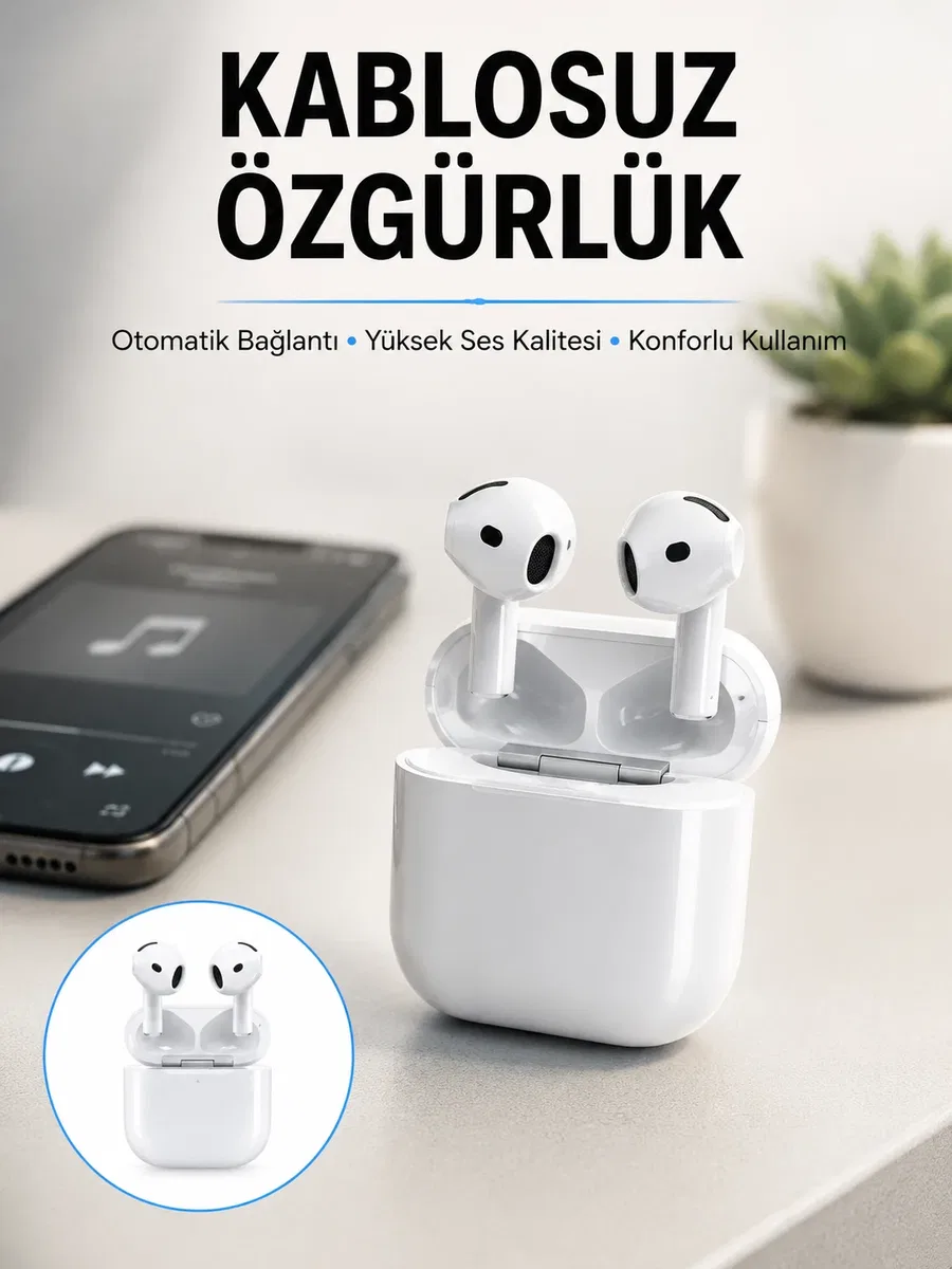 4. Nesil Bluetooth Kulaklık Yüksek Ses Kaliteli Dokunmatik Kontrol Özellikli Yeni Nesil