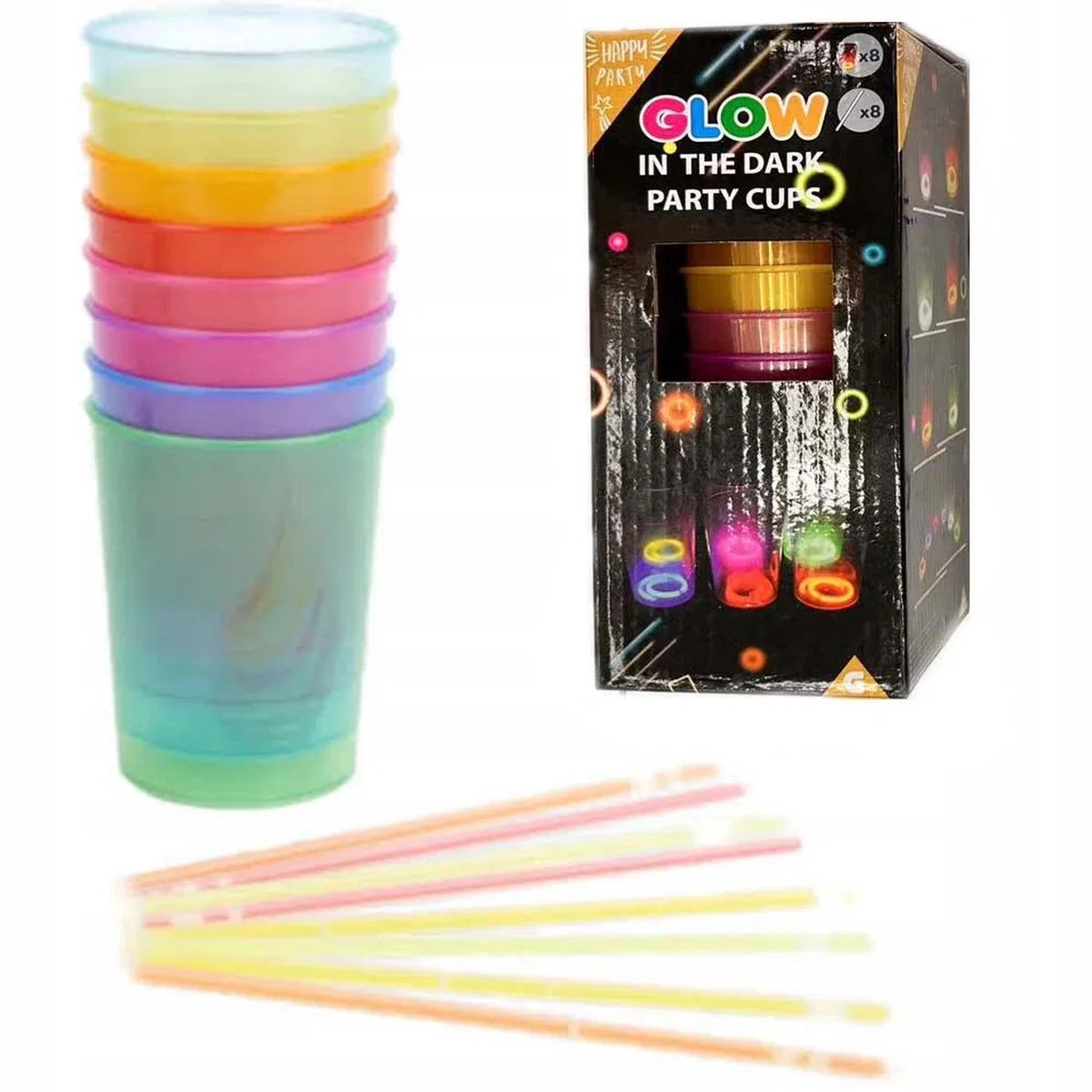 Karanlıkta Yanan Gece Işığı Mega Glow Bardaklar 8 Adet 8. 5 X 10. 5 Cm görsel 5