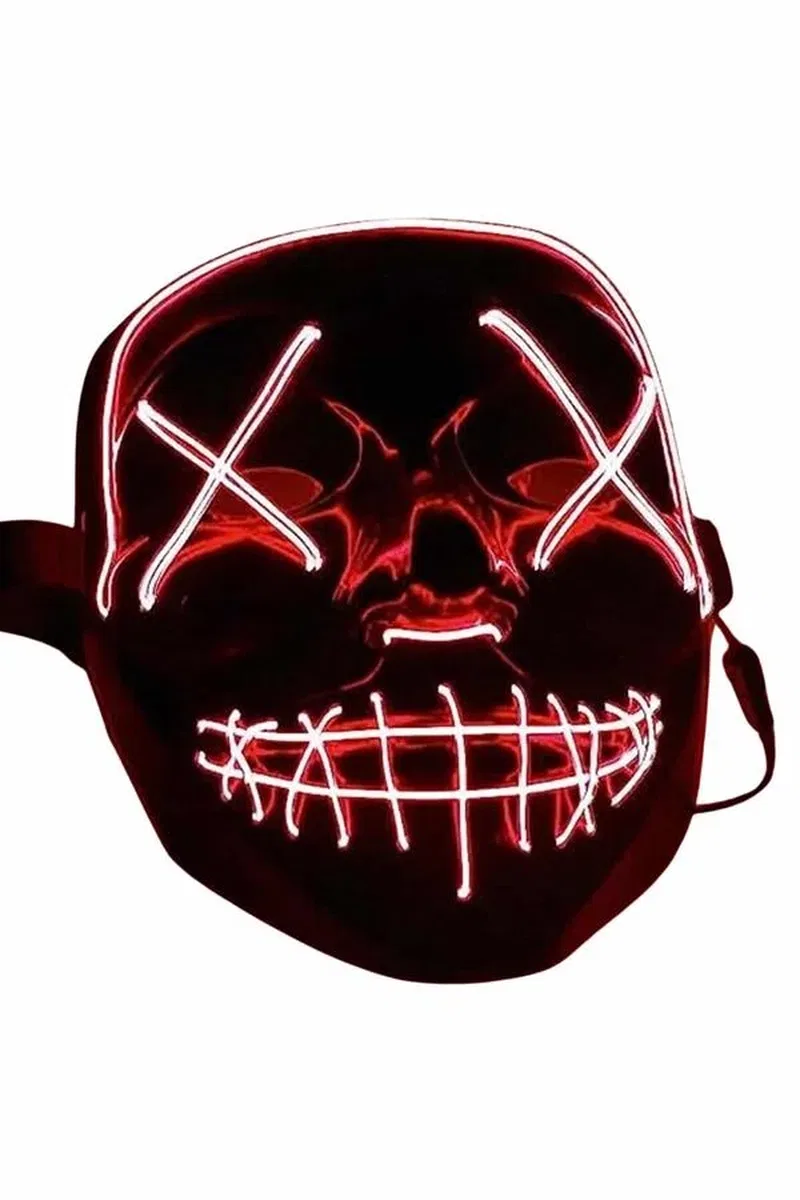 Işıklı Led Maske Parti Eğlence Maskesi Hallowen Neon Maske görsel 5