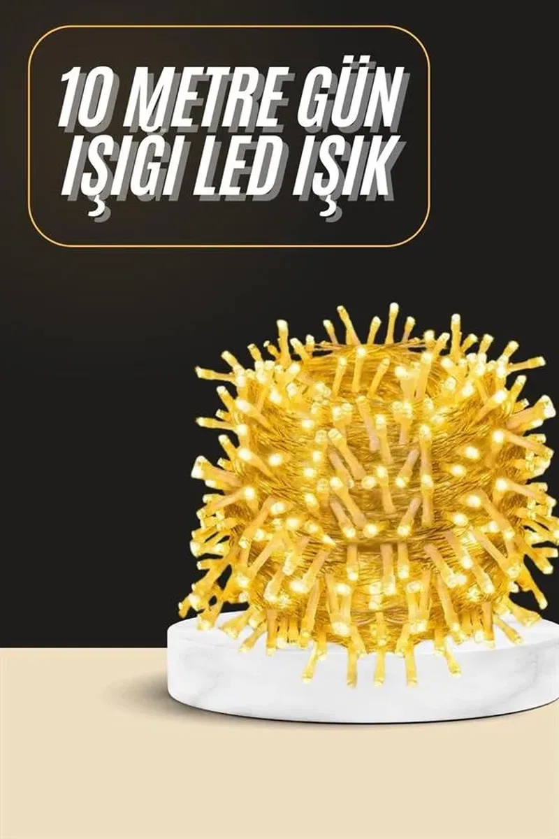 10 Metre Günışığı Led Işık Fişli Dekoratif Ortam Aydınlatması 3 Modlu Led Şerit Işık görsel 2