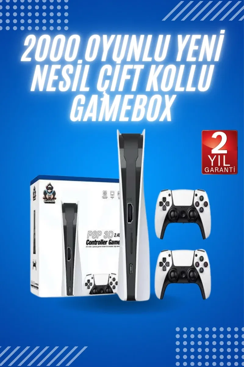 4K HD Klasik Retro Game Box 3000 Oyunlu Çift Kollu Çift Kişilik Oyun Konsolu
