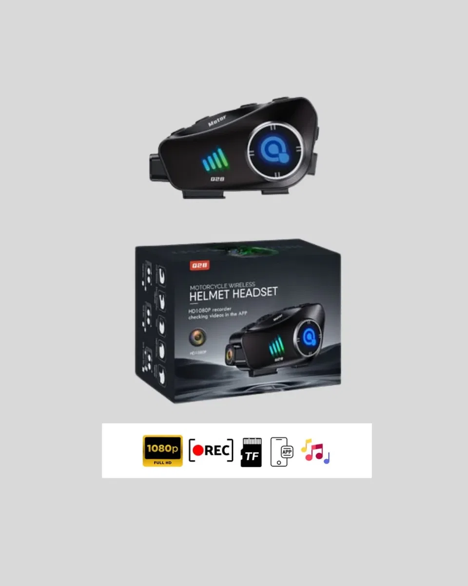 Q28 Bluetooth Kask Kulaklık 1080P Kamera Su Geçirmez Motosiklet Interkom Yeni Nesil görsel 5