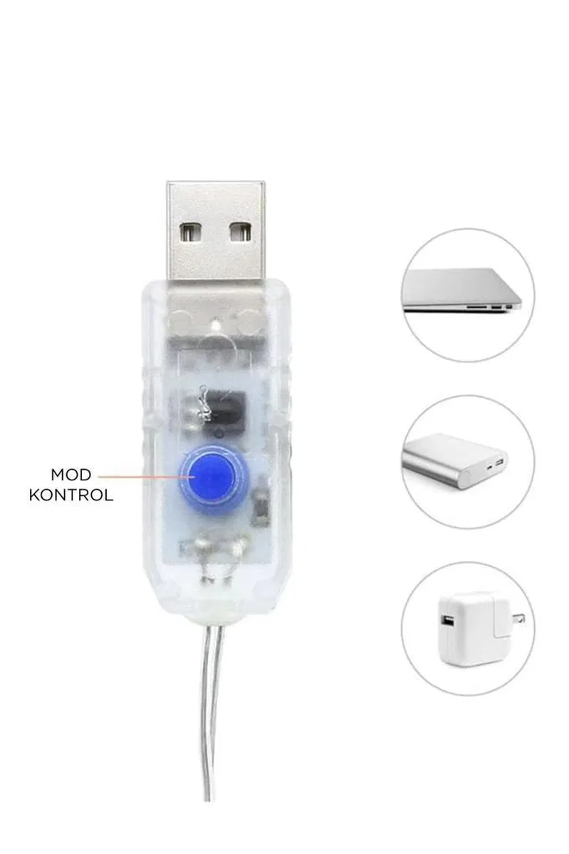 Lw-7 300 Ledli 10 Sarkıt Perde Led Işık, 8 Modlu Uzaktan Kumandalı, 3x3 Metre Peri Telli Led görsel 5