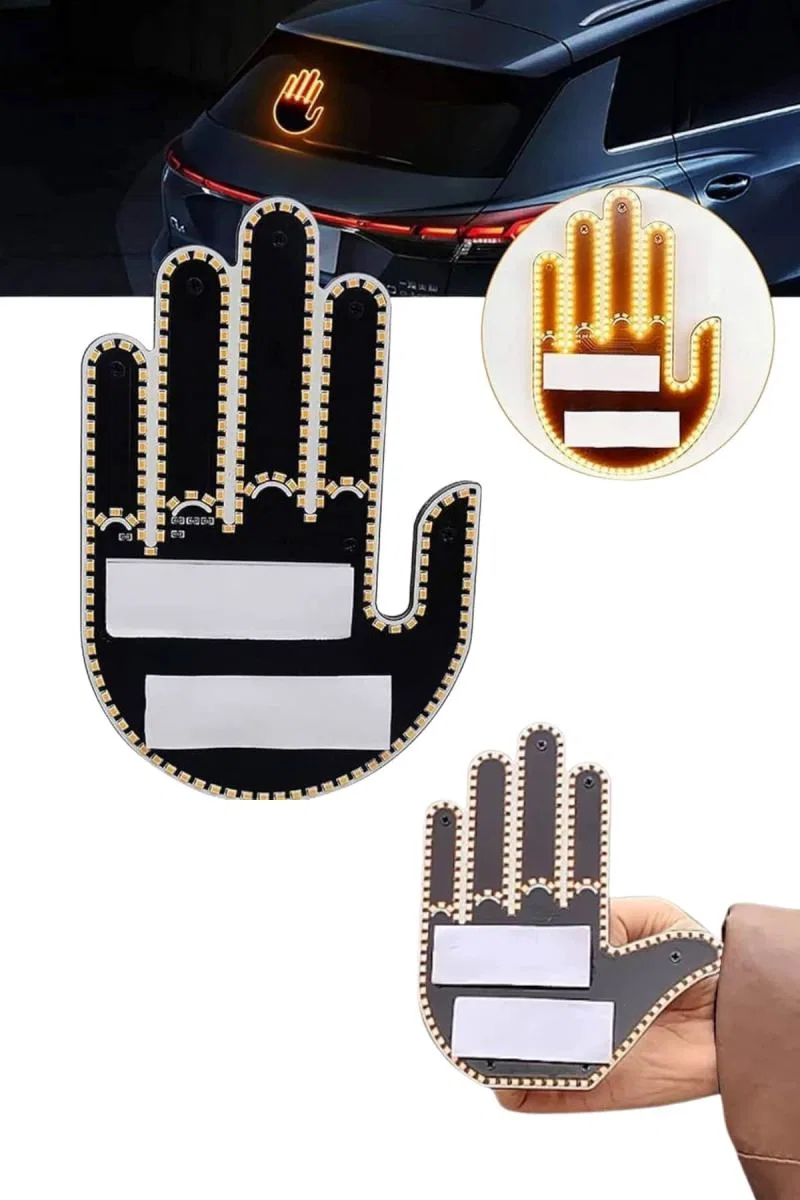 Uzaktan Kumandalı El Orta Parmak Led Araç Camına Özel Yeni Nesil görsel 3