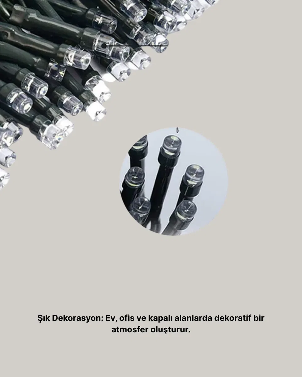 Uzun Ömürlü LED Teknolojili 10 Metre Şık Işıklı Süsleme Seti görsel 2
