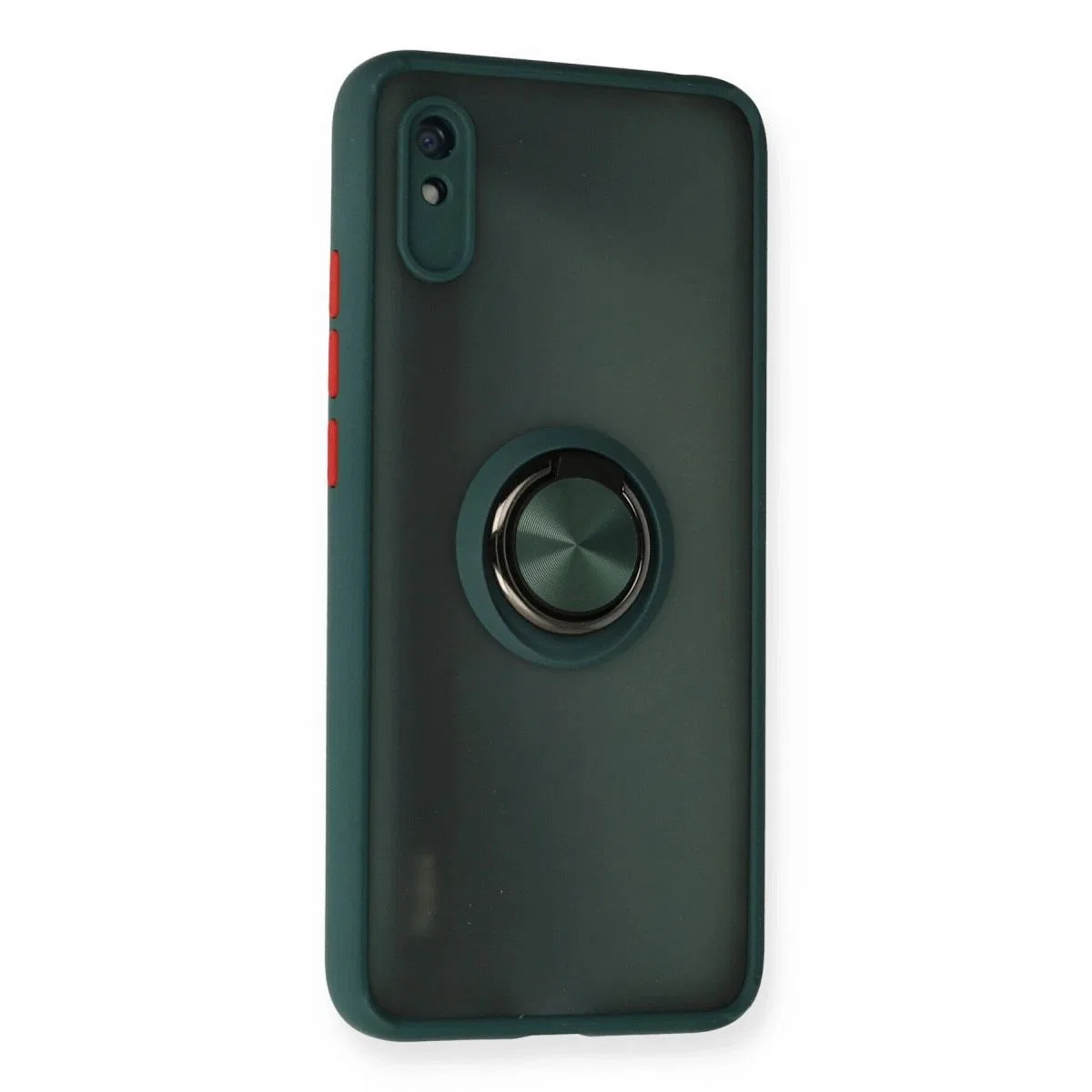 Xiaomi Redmi 9a Kılıf Montreal Yüzüklü Silikon Kapak - Yeşil görsel 2