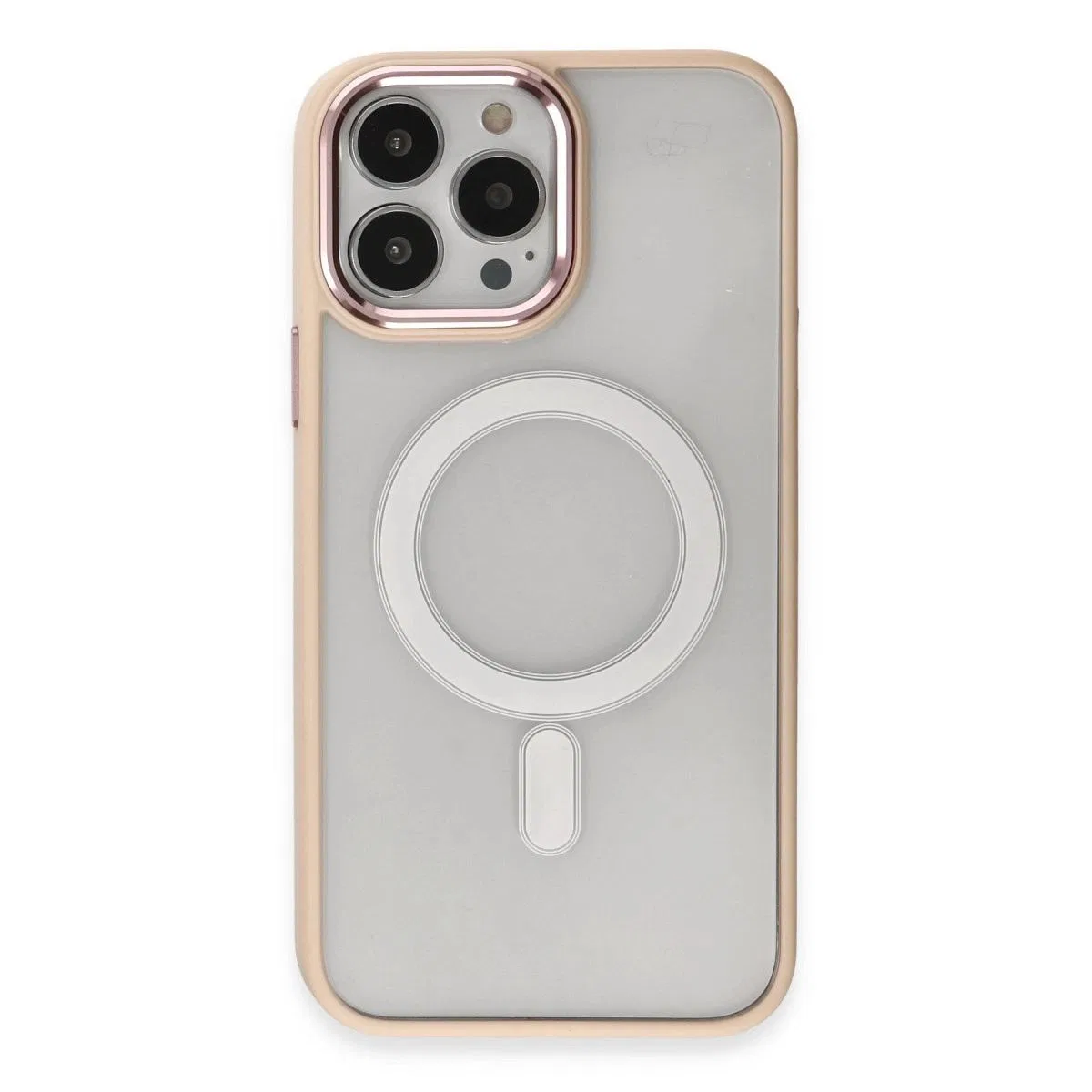 Apple İphone 15 Pro Max Kılıf Room Magneticsafe Silikon - Pudra görsel 2