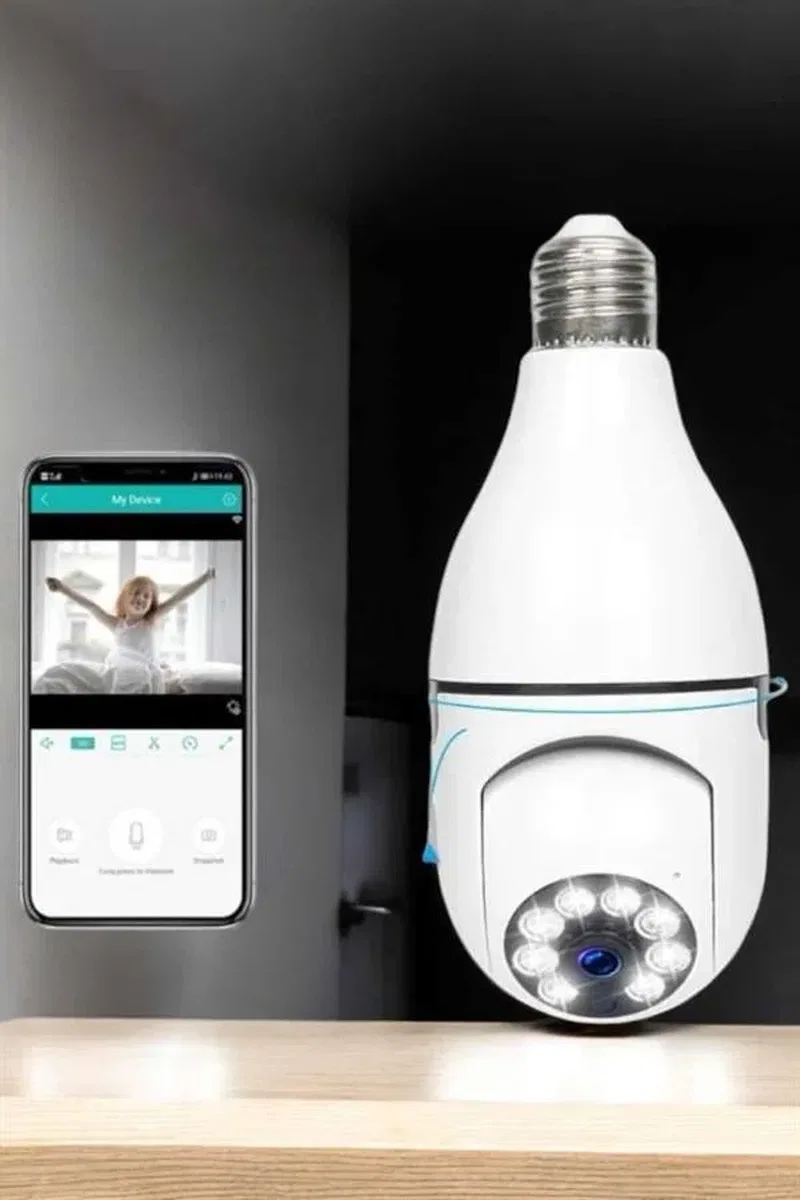 Güvenlik Kamerası Wifi Kamera Duylu Ev Kamerası Wifi Bağlantılı Dönebilen görsel 5
