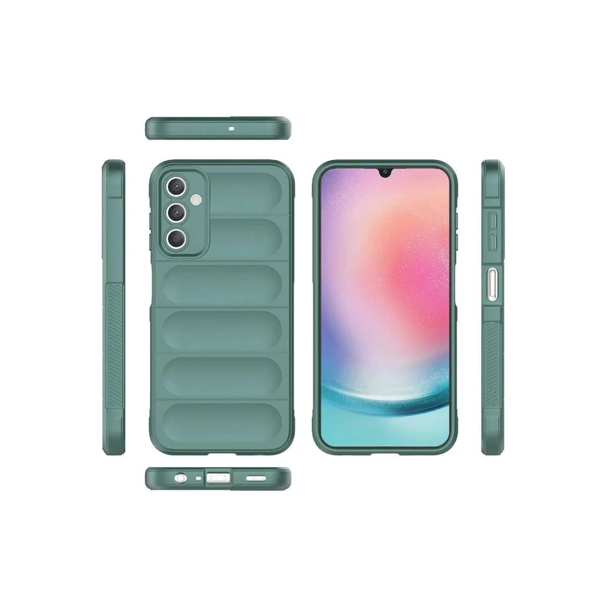 Samsung A36 Kılıf Optimum Silikon - Koyu Yeşil görsel 3