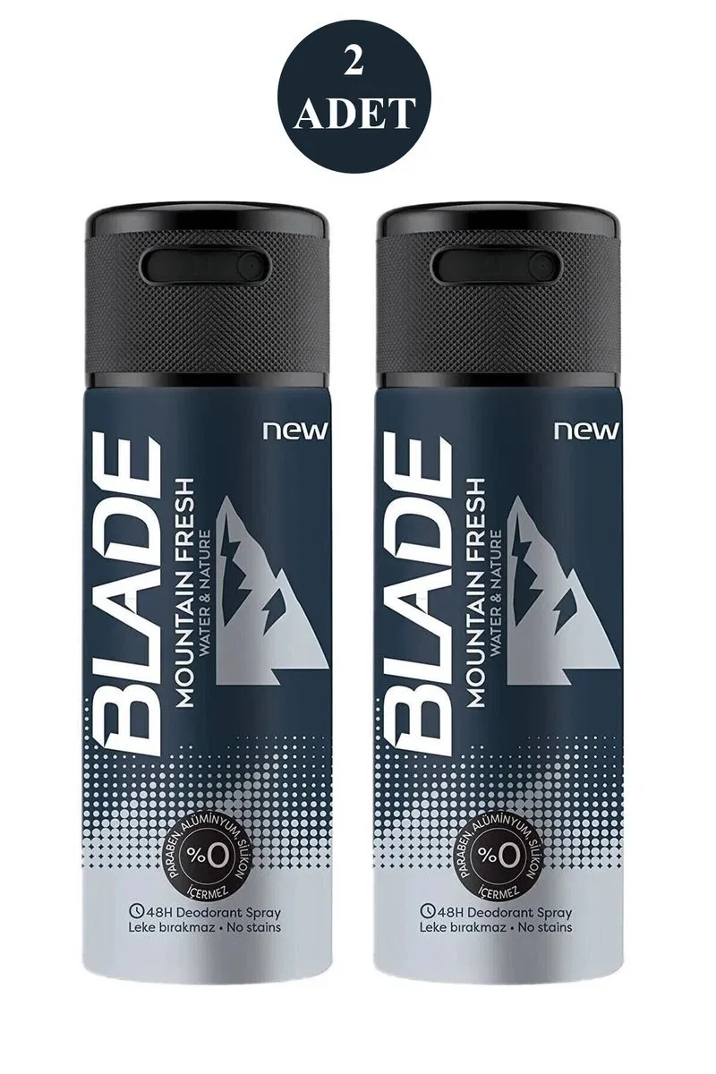 2 Adet Mountain Fresh Erkek Deodorant 150ml Leke Bırakmaz