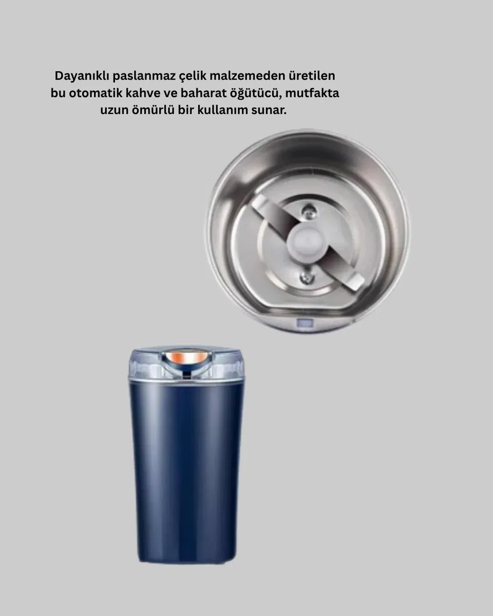 Kahve ve Baharat Öğütücü Otomatik Mekanizmalı Dayanıklı Çelik görsel 5