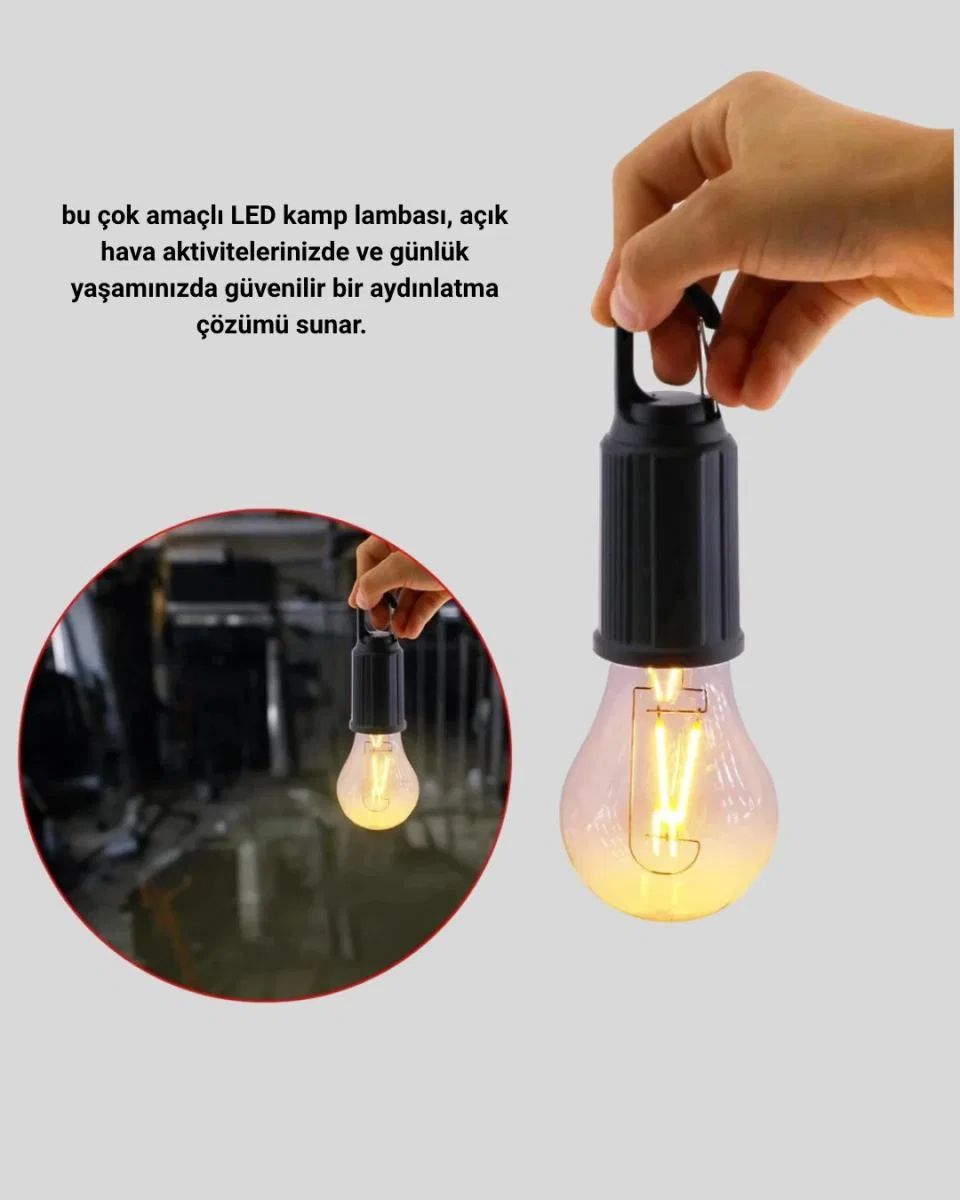 Type-c Şarjlı Led Kamp Lambası – Uzun Ömürlü Pil Ve Yüksek Parlaklık görsel 3